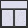 Ціноутворення Вікна 1600x1600 мм REHAU Euro 60 ANTHRACITE_GREY_GLATT з двох сторін