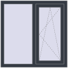 Ціноутворення Вікна 1000x1000 мм REHAU Euro 70 ANTHRACITE_GREY_STRUKTURAL з двох сторін