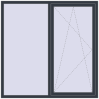 Ціноутворення Вікна 1700x1700 мм REHAU Brillant-Design ANTHRACITE_GREY_STRUKTURAL з двох сторін