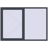 Ціноутворення Вікна 1900x1350 мм REHAU SYNEGO MD ANTHRACITE_GREY_STRUKTURAL з двох сторін