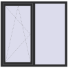 Ціноутворення Вікна 1460x1430 мм REHAU Euro 60 ANTHRACITE_GREY_GLATT з двох сторін