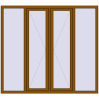 Ціноутворення Вікна 2000x1800 мм REHAU Euro 60 GOLDEN OAK з двох сторін