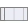 Ціноутворення Вікна 3000x1500 мм Altest Pony 375 RAL 9007 Grey aluminium з двох сторін