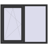 Ціноутворення Вікна 1330x1110 мм REHAU Euro 70 ANTHRACITE_GREY_GLATT з двох сторін