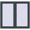 Ціноутворення Вікна 1380x1270 мм REHAU Euro 70 ANTHRACITE_GREY_STRUKTURAL ззовні