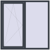 Ціноутворення Вікна 1500x1500 мм REHAU Euro 70 ANTHRACITE_GREY_STRUKTURAL з двох сторін