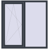 Ціноутворення Вікна 1300x1350 мм REHAU Euro 60 ANTHRACITE_GREY_STRUKTURAL з двох сторін