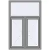 Ціноутворення Вікна 1000x1500 мм Altest Pony 375 RAL 9007 Grey aluminium з двох сторін