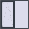 Ціноутворення Вікна 1350x1400 мм REHAU Brillant-Design ANTHRACITE_GREY_STRUKTURAL ззовні