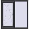 Ціноутворення Вікна 1100x1137 мм REHAU Euro 70 ANTHRACITE_GREY_GLATT з двох сторін
