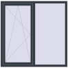 Ціноутворення Вікна 1470x1450 мм REHAU Euro 70 ANTHRACITE_GREY_STRUKTURAL з двох сторін