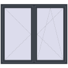 Ціноутворення Вікна 1670x1500 мм REHAU SYNEGO MD ANTHRACITE_GREY_STRUKTURAL з двох сторін