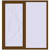 Ціноутворення Вікна 1500x1600 мм REHAU Brillant-Design WALNUT з двох сторін