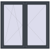 Ціноутворення Вікна 1450x1400 мм REHAU SYNEGO MD ANTHRACITE_GREY_STRUKTURAL з двох сторін