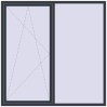 Ціноутворення Вікна 2000x2000 мм REHAU Euro 70 ANTHRACITE_GREY_STRUKTURAL з двох сторін