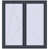 Ціноутворення Вікна 1400x1500 мм REHAU Euro 70 ANTHRACITE_GREY_STRUKTURAL з двох сторін