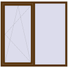 Ціноутворення Вікна 1600x1560 мм REHAU Euro 70 WALNUT з двох сторін
