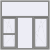 Ціноутворення Вікна 1800x1800 мм Altest Pony 375 RAL 9007 Grey aluminium з двох сторін