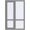 Ціноутворення Вікна 1000x1500 мм Altest Pony 375 RAL 9007 Grey aluminium з двох сторін