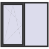 Ціноутворення Вікна 1600x1500 мм REHAU Euro 70 ANTHRACITE_GREY_GLATT ззовні