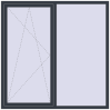 Ціноутворення Вікна 1750x1750 мм REHAU Euro 70 ANTHRACITE_GREY_STRUKTURAL з двох сторін