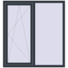 Ціноутворення Вікна 1320x1420 мм REHAU Euro 70 ANTHRACITE_GREY_STRUKTURAL з двох сторін