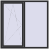 Ціноутворення Вікна 1500x1500 мм REHAU Euro 70 ANTHRACITE_GREY_GLATT з двох сторін