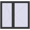 Ціноутворення Вікна 1600x1500 мм REHAU Euro 70 ANTHRACITE_GREY_GLATT ззовні