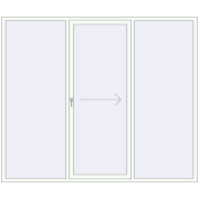 REHAU Euro 60 (Похило-зсувні) 2600x2200 мм Білий (RAL 9016) з двох сторін
