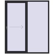 REHAU Euro 60 (Похило-зсувні) 1800x2150 мм BLACK_ULTI-MATT з двох сторін
