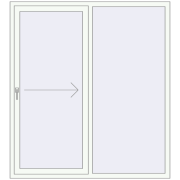 Розсувні терасні двері 1630x1800 мм REHAU Euro 60 (Похило-зсувні) Білий (RAL 9016) з двох сторін