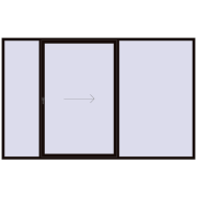 Розсувні терасні двері 3500x2200 мм REHAU Euro 60 (Похило-зсувні) BLACK_BROWN з двох сторін