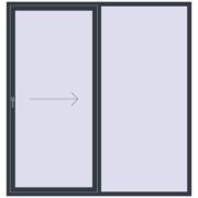 REHAU SYNEGO (Похило-зсувні) 2100x2200 мм ANTHRACITE_GREY_STRUKTURAL з двох сторін