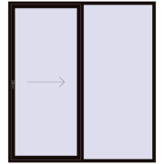 REHAU SYNEGO SLIDE 2200x2400 мм BLACK_BROWN з двох сторін