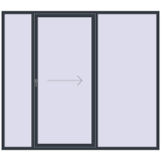 REHAU Euro 60 (Похило-зсувні) 2500x2200 мм ANTHRACITE_GREY_STRUKTURAL з двох сторін