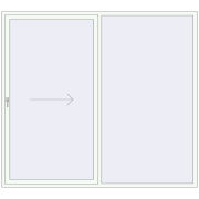 REHAU Euro 60 (Похило-зсувні) 2500x2250 мм Білий (RAL 9016) з двох сторін