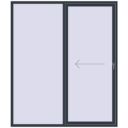 REHAU SYNEGO SLIDE 2000x2350 мм ANTHRACITE_GREY_STRUKTURAL з двох сторін
