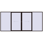 REHAU Euro 60 (Похило-зсувні) 5000x2300 мм BLACK_BROWN з двох сторін