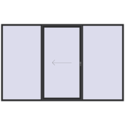 REHAU SYNEGO (Похило-зсувні) 3500x2200 мм ANTHRACITE_GREY_GLATT з двох сторін