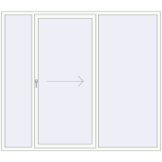 Розсувні терасні двері 2400x2100 мм REHAU Euro 60 (Похило-зсувні) Білий (RAL 9016) з двох сторін