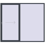 REHAU Brillant 70 (Похило-зсувні) 2500x2200 мм ANTHRACITE_GREY_STRUKTURAL з двох сторін