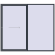 REHAU SYNEGO (Похило-зсувні) 2600x2300 мм ANTHRACITE_GREY_STRUKTURAL з двох сторін