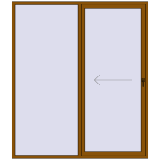 REHAU SYNEGO SLIDE 2000x2300 мм GOLDEN OAK з двох сторін
