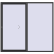 REHAU SYNEGO (Похило-зсувні) 2500x2330 мм ANTHRACITE_GREY_GLATT з двох сторін