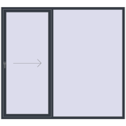 REHAU SYNEGO (Похило-зсувні) 2430x2200 мм ANTHRACITE_GREY_STRUKTURAL з двох сторін