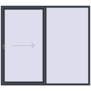 REHAU Euro 60 (Похило-зсувні) 2300x2050 мм ANTHRACITE_GREY_STRUKTURAL з двох сторін