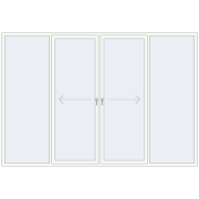 Розсувні терасні двері 3370x2300 мм REHAU SYNEGO (Похило-зсувні) Білий (RAL 9016) з двох сторін