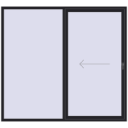 REHAU Brillant 70 (Похило-зсувні) 2300x2100 мм BLACK_ULTI-MATT з двох сторін