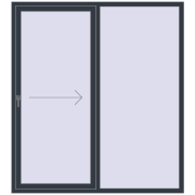 REHAU Brillant 70 (Похило-зсувні) 1800x2000 мм ANTHRACITE_GREY_STRUKTURAL з двох сторін