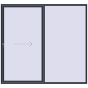 REHAU SYNEGO SLIDE 2600x2400 мм ANTHRACITE_GREY_STRUKTURAL з двох сторін